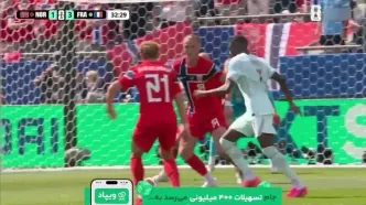 گل سوم فرانسه به نروژ با هتریک عثمان دمبله