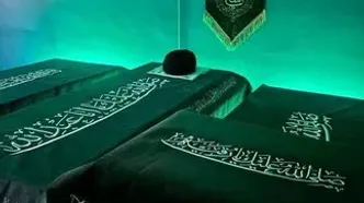 تصویری از تابوت آماده شده برای پیکر رهبر شهید و خانواده ایشان