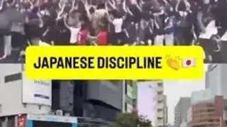 ۴۰ ثانیه شادی قانون‌مند سامورایی‌ها در تقاطع معروف شیبویا