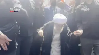 آیت الله جنتی در مراسم تشییع رهبر انقلاب
