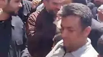 محمدی گلپایگانی داماد رهبر شهید در مراسم تشییع