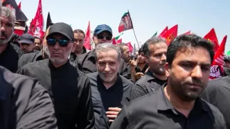 حضور عراقچی در مراسم تشییع آقای شهید ایران
