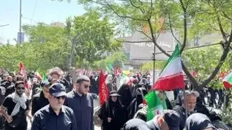 حضور اسحاق جهانگیری در مراسم تشییع پیکر رهبر شهید امت