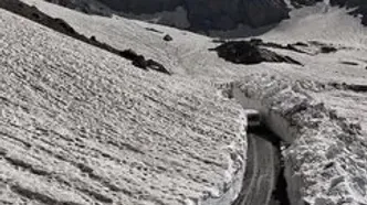 عبور از میان برف ۱۰ متری در کوهستان کردستان عراق