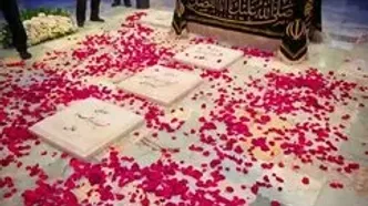 تصویری از مزار رهبر شهید در رواق دارالذکر