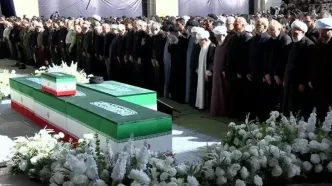 بدرقه میلیونی مردم در مصلی تهران/ اقامه نماز بر پیکرهای مطهر شهدا