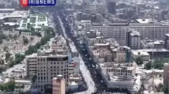 تصاویر هوایی از مراسم تشییع رهبر شهید در نجف