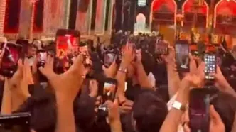 ورود پیکر رهبر شهید به حرم امام حسین