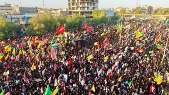 تصاویر حضور شیخ ابراهیم زکزاکی در بین عزاداران رهبر شهید در نجف