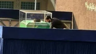 انتقال تابوت پیکر رهبر شهید انقلاب به جایگاه