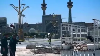 آماده‌سازی حرم امام رضا برای تدفین رهبر انقلاب
