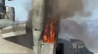 هواپیمای تفنگداران دریایی آمریکا آتش گرفت