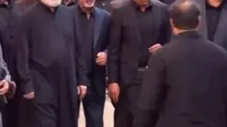 سیدمصطفی خامنه‌ای فرزند ارشد رهبر شهید در حرم امام حسین (ع)