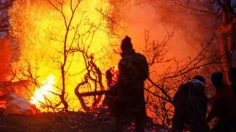 آتش سوزی در ارتفاعات هزار مسجد خراسان رضوی