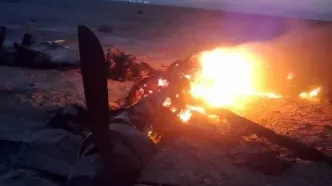تصاویر پهپاد سرنگون‌شده در شهرستان خورموج بوشهر
