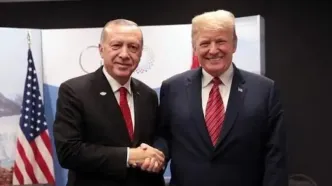 استقبال اردوغان از ترامپ پای پلکان هواپیما/ ویدئو