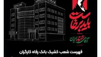 فهرست شعب کشیک بانک رفاه کارگران در استان تهران در روزهای 13، 14 و 16 تیرماه اعلام شد