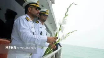 محل شهادت شهدای پرواز ۶۵۵ در خلیج فارس گلباران شد