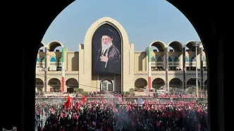 تصاویر هوایی از حضور پرشور مردم در تشییع امام شهید