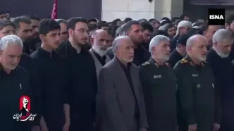 تصاویری از مقامات نظامی و مسئولین کشوری و لشگری در اقامه نماز بر پیکر رهبر