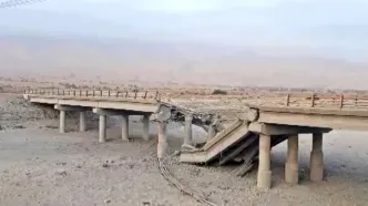 ویدئویی از حمله دیشب آمریکا به 2 پل در جاده بندرعباس–حاجی‌آباد
