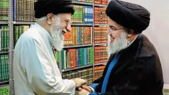 حضور فرزند سیدحسن نصرالله در مراسم  رهبر شهید در قم