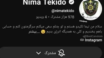 صفحه یوتیوب نیما تکیدو بسته شد