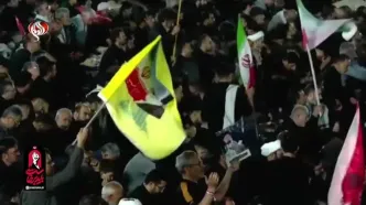 فرزند سیدحسن نصرالله در مراسم وداع با رهبر انقلاب در مسجد جمکران