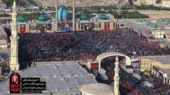 انتشار تصاویر هوایی از بدرقه «آقای شهید ایران» در مسجد مقدس جمکران