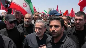 حضور وزیر امورخارجه کشورمان در مراسم تشییع پیکر مطهر رهبر شهید انقلاب
