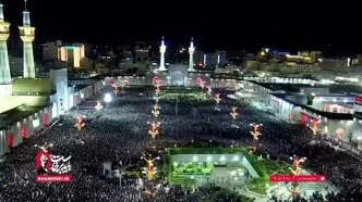 ویدئو اقامه نماز بر پیکر رهبر شهید در حرم مطهر امام رضا(ع)