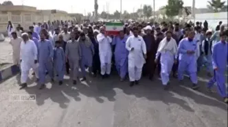 تشییع پیکر مولوی شهید محمد انور ریگی در میرجاوه