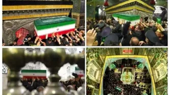 پیکر مطهر رهبر شهید به خاک سپرده شد