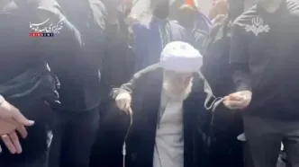 آیت الله جنتی در مراسم تشییع پیکر رهبر شهید حاضر شد + عکس