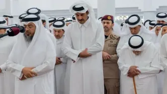 پیکر امیر سابق قطر به خاک سپرده شد/ شرکت رهبران حماس در مراسم تشییع / تصاویر