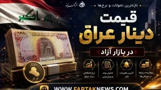 قیمت دینار عراق امروز جمعه ۲۶ تیر ۱۴۰۵
