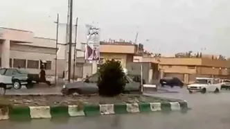بارش شدید باران و آبگرفتگی معابر در خاش