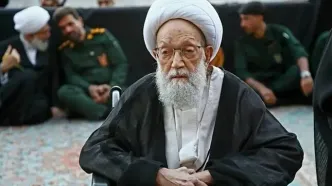 حضور رهبر شیعیان بحرین در مراسم تشییع رهبر شهید در قم