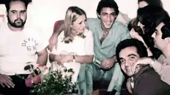 عکس اکبر عبدی کنار گوگوش و خسرو شکیبایی در مهمانی خصوصی