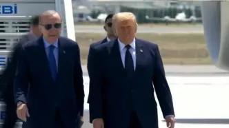 اردوغان به استقبال دونالد ترامپ رفت + عکس