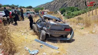 برخورد مرگبار تریلی با ۱۲ خودرو در جاده یاسوج