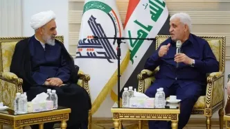 دیدار هیئت اعزامی رهبر انقلاب با رئیس الحشد الشعبی