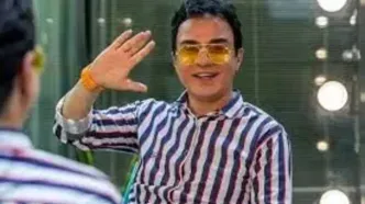 عمو پورنگ و مه‌لقا باقری در پشت صحنه صمیمانه "اکسیر"