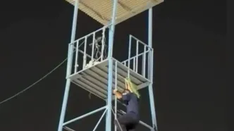 نردبان مرگ در شهر قدس که ترس به جان فیلمبرداران می‌اندازد!