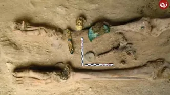 کشف مقبره 1500ساله «زنی با کفش طلا»