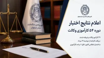 اسامی پذیرفته‌شدگان اختبار دوره ۵۴ کانون وکلای دادگستری اصفهان