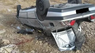 ۲ فوتی و ۲ مصدوم در واژگونی خودرو در جاده ساوه