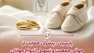 پرداخت قریب 25 هزار میلیارد ریال تسهیلات ازدواج و فرزندآوری توسط بانک پارسیان در 4 ماهه نخست سال