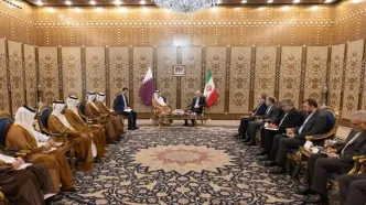 دیدار و گفتگوی وزیر خارجه قطر با قالیباف