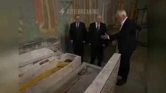 بازدید پوتین از تابوت گشوده شده شاهزاده قرون وسطی